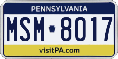 PA license plate MSM8017