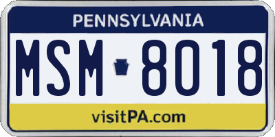 PA license plate MSM8018