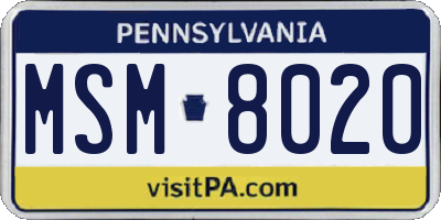 PA license plate MSM8020