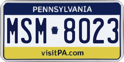 PA license plate MSM8023