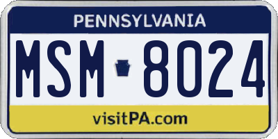 PA license plate MSM8024