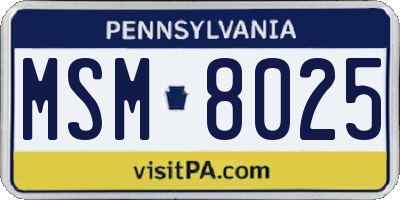 PA license plate MSM8025