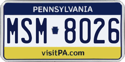 PA license plate MSM8026