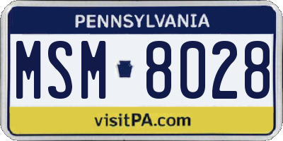 PA license plate MSM8028