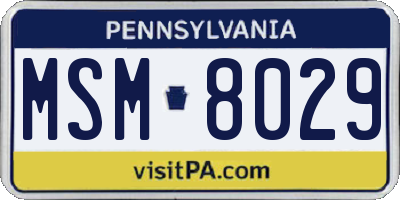 PA license plate MSM8029