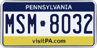 PA license plate MSM8032