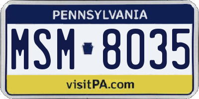 PA license plate MSM8035