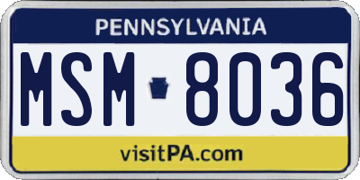 PA license plate MSM8036