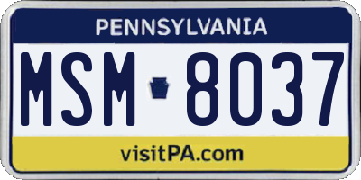 PA license plate MSM8037