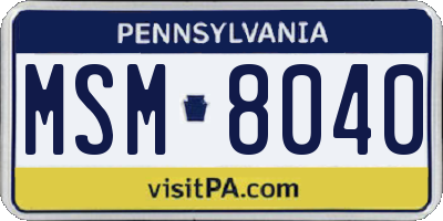 PA license plate MSM8040
