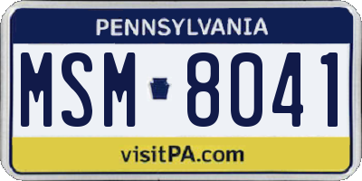 PA license plate MSM8041