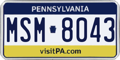 PA license plate MSM8043