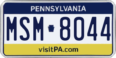PA license plate MSM8044