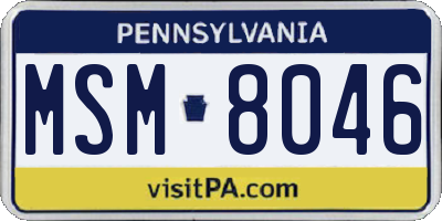 PA license plate MSM8046
