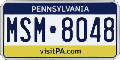 PA license plate MSM8048