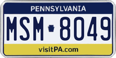 PA license plate MSM8049