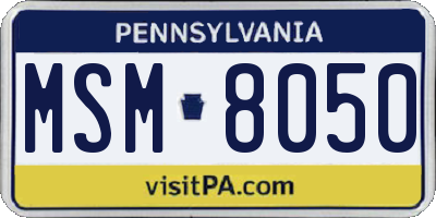 PA license plate MSM8050