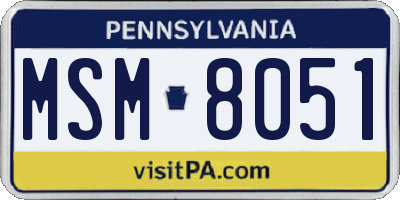 PA license plate MSM8051