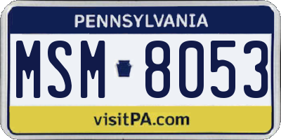 PA license plate MSM8053