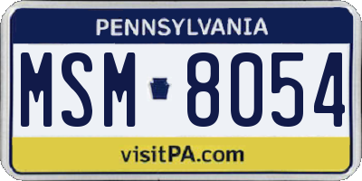 PA license plate MSM8054