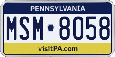 PA license plate MSM8058