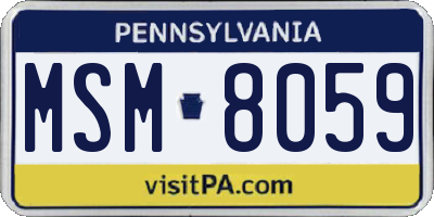 PA license plate MSM8059