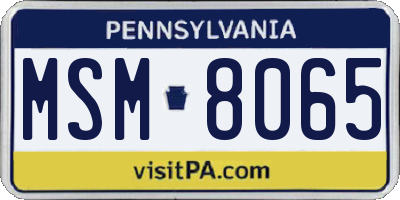 PA license plate MSM8065