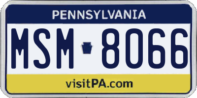 PA license plate MSM8066