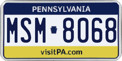 PA license plate MSM8068