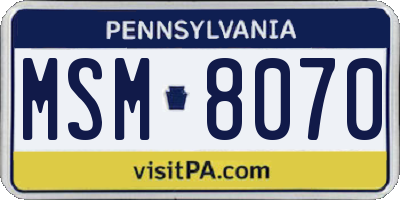 PA license plate MSM8070