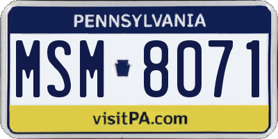 PA license plate MSM8071