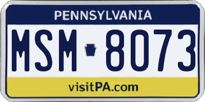 PA license plate MSM8073