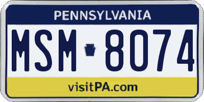 PA license plate MSM8074