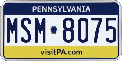 PA license plate MSM8075
