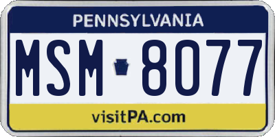 PA license plate MSM8077