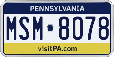 PA license plate MSM8078