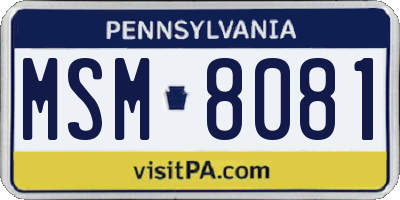 PA license plate MSM8081