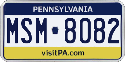 PA license plate MSM8082