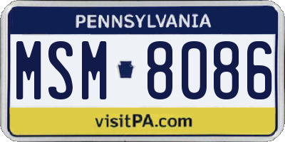 PA license plate MSM8086