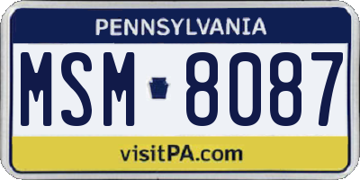 PA license plate MSM8087