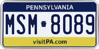 PA license plate MSM8089