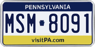 PA license plate MSM8091