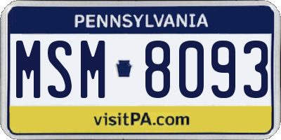 PA license plate MSM8093