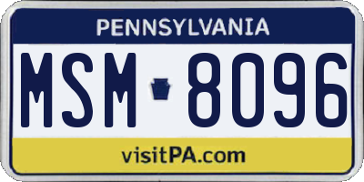 PA license plate MSM8096