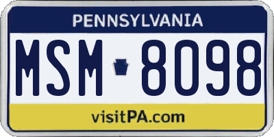 PA license plate MSM8098