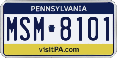 PA license plate MSM8101