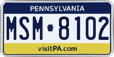 PA license plate MSM8102