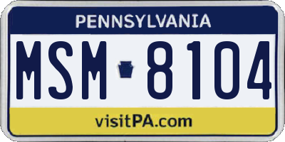 PA license plate MSM8104