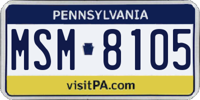 PA license plate MSM8105