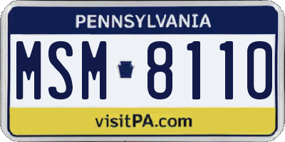 PA license plate MSM8110